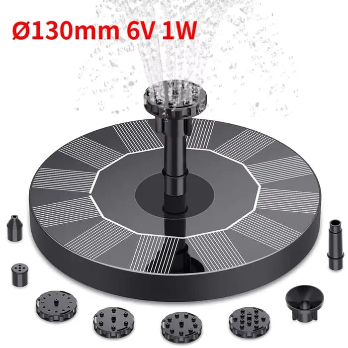 Fontaine solaire extérieure 1W/1.5W/2.5W, Kit de pompe de fontaine solaire pour étang de jardin avec