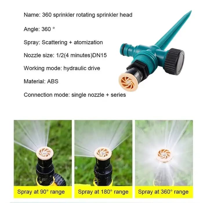 Arroseur de jardin 360 °   Système d'arrosage par Rotation, Tube automatique au sol pour l'agricultu