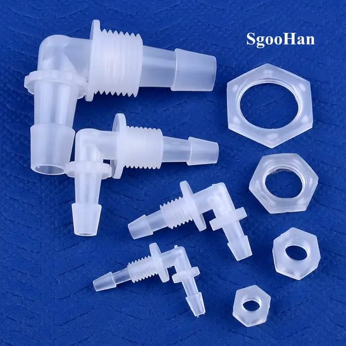 Connecteurs coudés en PP M6~G1/2 à 2,4-11,1 mm, 5 à 200 pièces, avec écrou hexagonal, pour tuyaux de