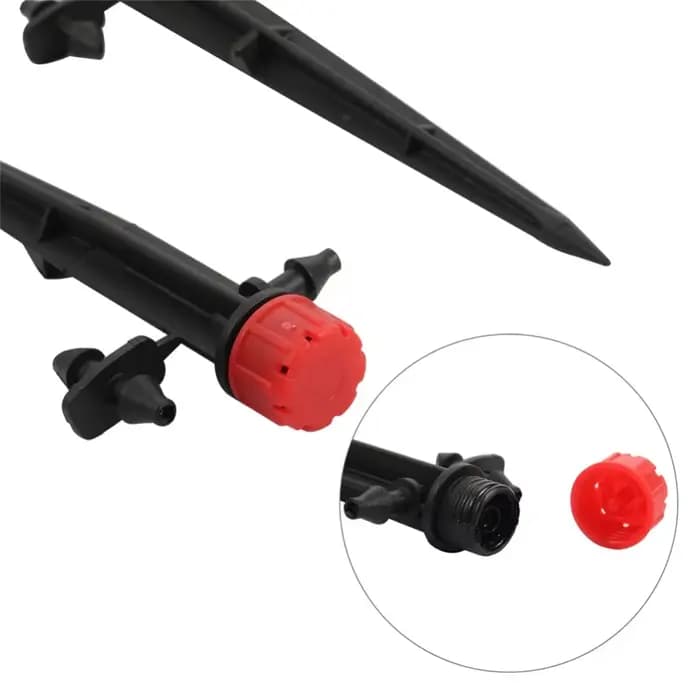 Dispositif de micro-pulvérisation d'irrigation de jardin, gouttes rouges réglables branchées au sol,