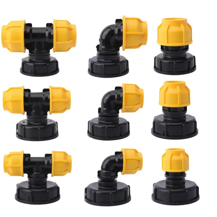 Adaptateur de réservoir IBC S60 x 20mm/25mm/32mm, connecteur de tuyau PE/PVC, raccords coudés et en 