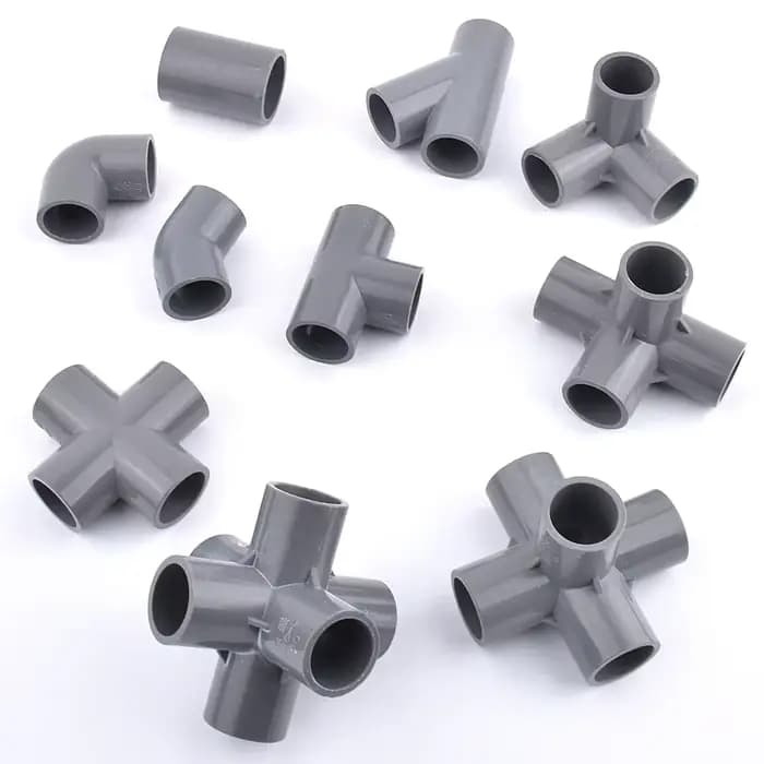 Raccords de connecteur de jardin en PVC gris 20/25/32/40/50mm droits 90 °   Adaptateur de tuyau d'ea