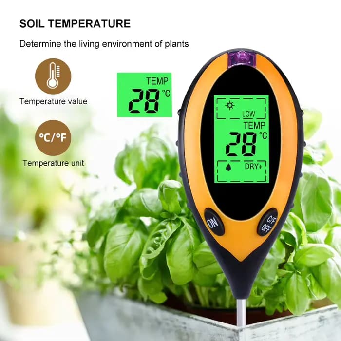 Yieryi – testeur numérique de PH du sol 4 en 1 avec lumière noire, moniteur d'humidité et de tempéra