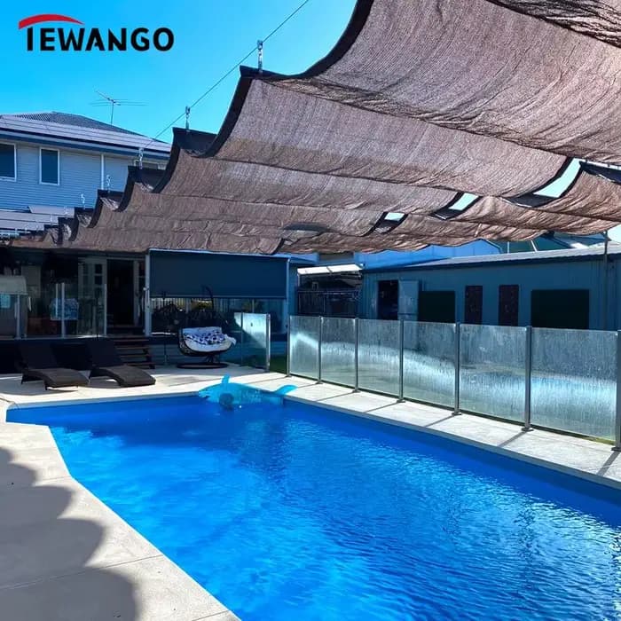 Filet pare-soleil ondulé rétractable, tissu HDPE anti-UV 18010195%, pergola de jardin, ombrage de pi