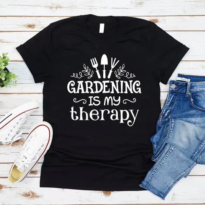 T-shirt graphique unisexe à manches courtes pour femmes, jardinage est ma thérapie, chemises d'amour