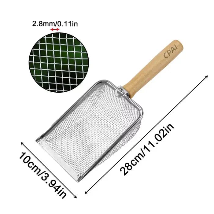 Tamis à terre 2,8 mm en acier inoxydable, tamis de jardin, tamis à compost, résistant à la rouille, 