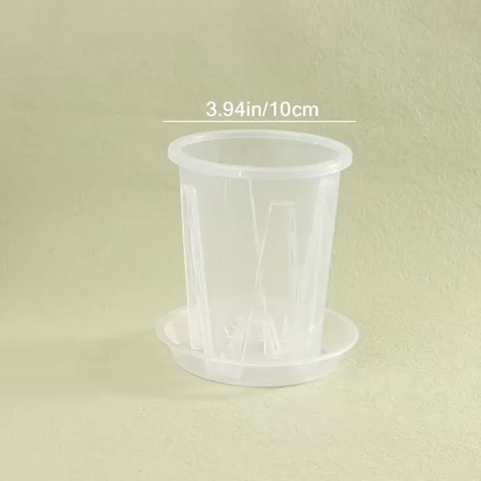 Pot de fleur Transparent avec contrôle des racines, bonsaï avec plateau pour plantation d'orchidées 
