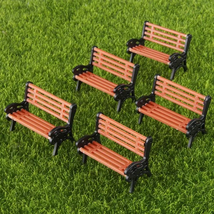 5 pièces modèle banc de parc 1:30 Mini ornement de jardin banc de parc Miniature artisanat bricolage