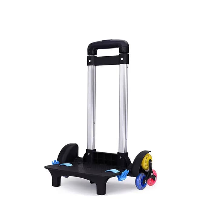 Chariot pliable à 5 roues avec frein, chariot à main léger pour bagages de voyage, tige de traction 