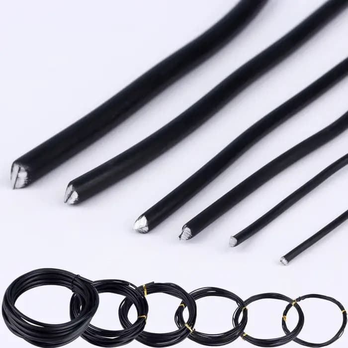 Fil d'aluminium en forme de bonsaï de jardin, 1.0mm, 1.5mm, 2.0mm, 3mm, 4mm, 5mm, noir, six TANfor j