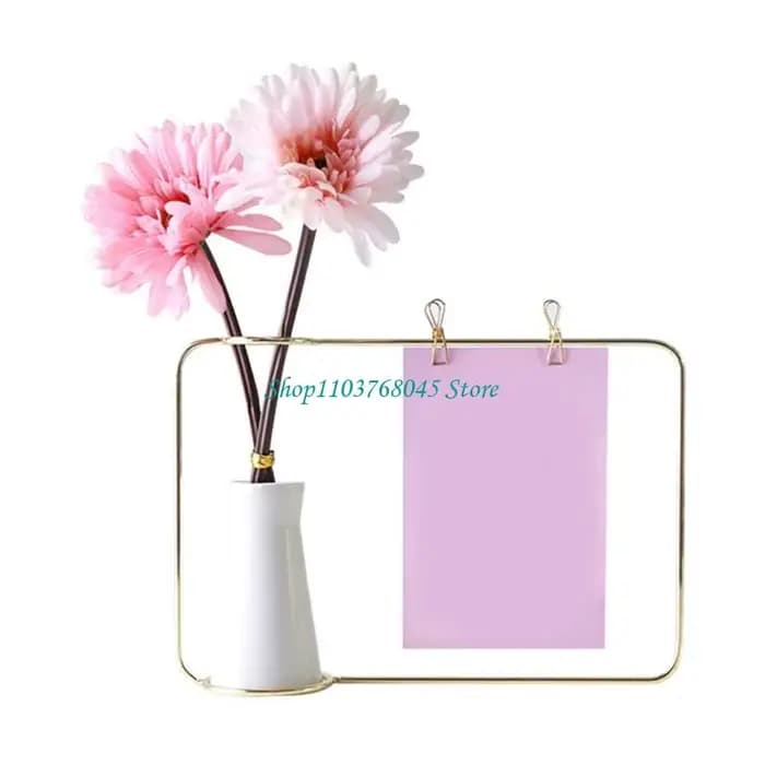 R53F Creative Iron Line Flower Pot Vase Vase Stand Clip Clip Clip Home Decoration Photo Afficher Cad