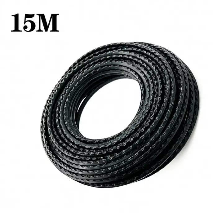 Fil de coupe noir dentelé pour débroussailleuse, 15M/25M/1LB, long, en rouleau, pour remplacement de
