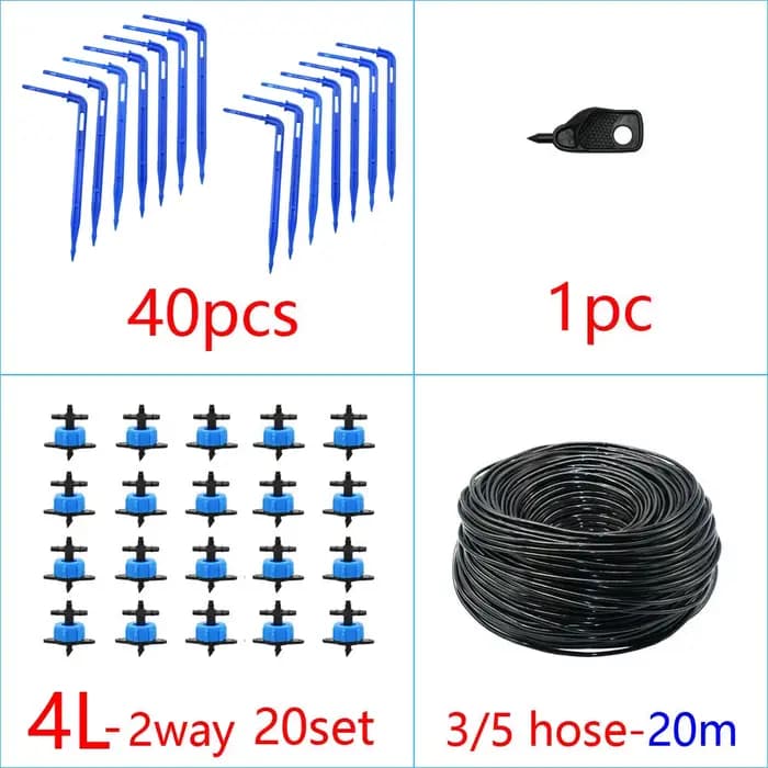 Système d'irrigation goutte-à-goutte, 2L, 4L, 8L, 2/4 voies, flèche, connecteur compte-gouttes, sépa