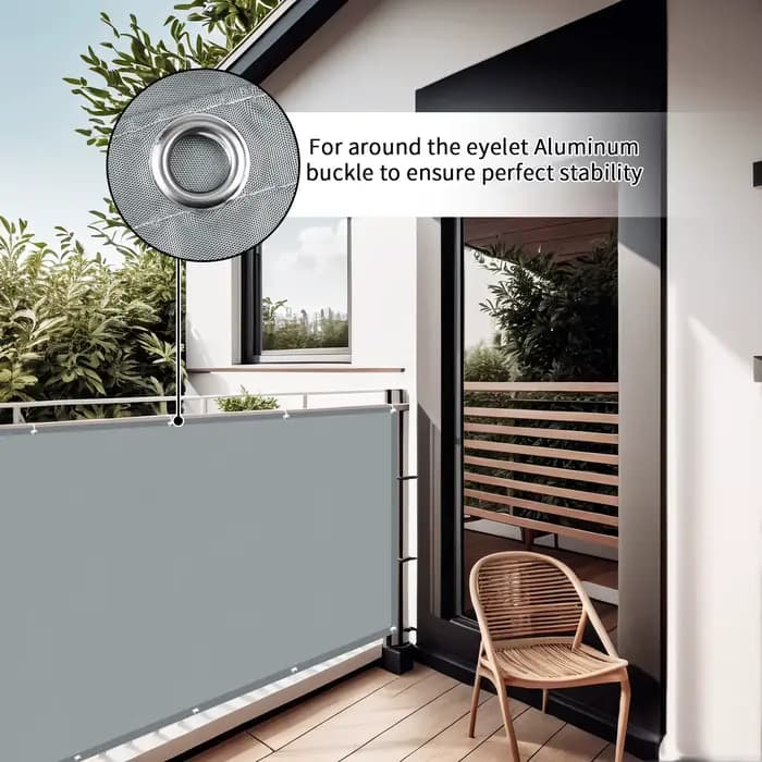 Filet pare-soleil 100 % polyester imperméable anti-UV pour balcon, écran d'intimité, protection cont