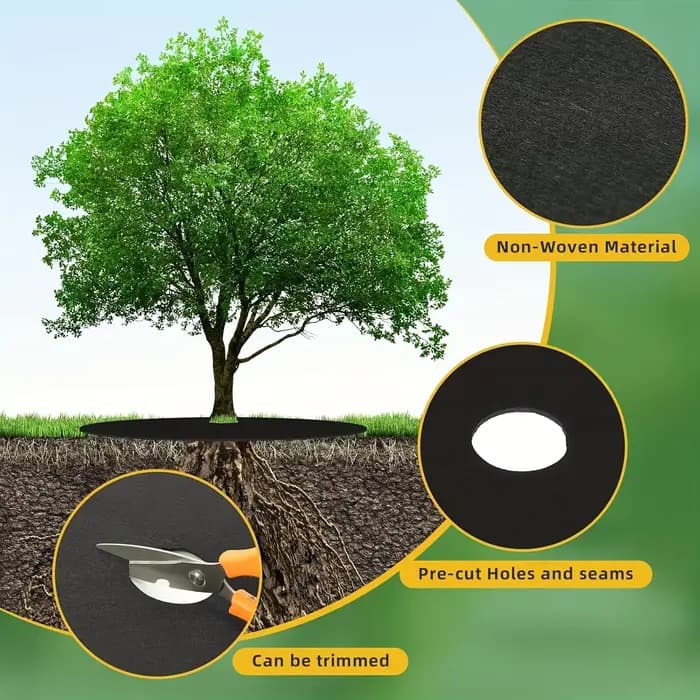 Paquet de 10 tissus noirs pour mauvaises herbes, tapis de jardin haut de gamme et housse de pelouse 