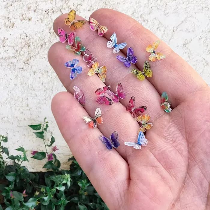 10/30/50pcs minuscules papillons mélangés miniatures-ornement de jardin féerique, Micro paysage bric