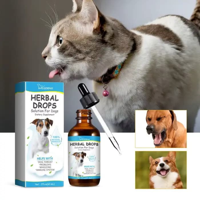 Yegbong Gouttes Herbales Apaisantes pour la Toux des Animaux – Soulagement de la Toux, du Rhume et d