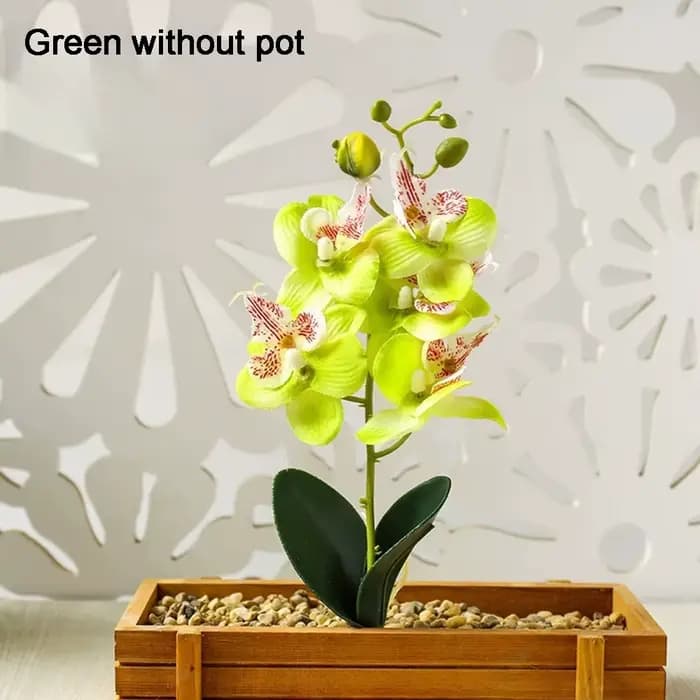 Orchidées artificielles, fleurs avec Vase, plante blanche, fausses orchidées en soie, arrangements d