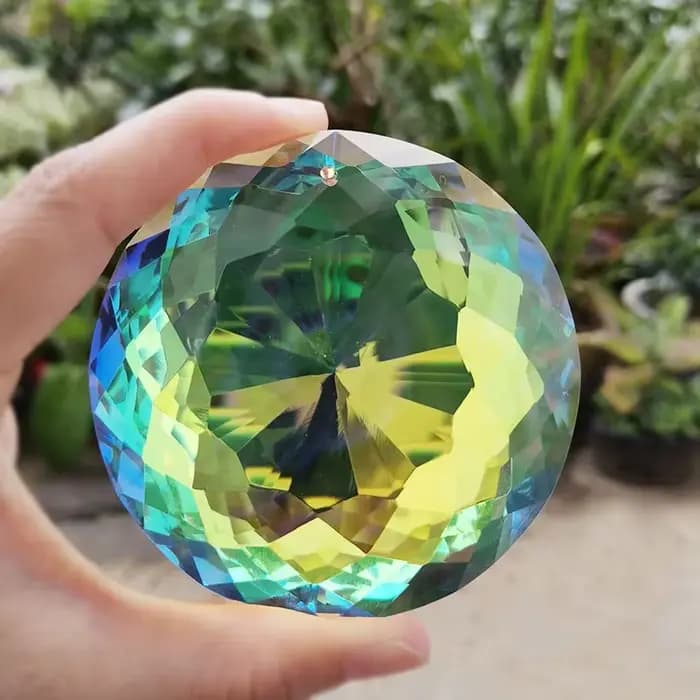 Prisme en cristal de 76MM, lustre suspendu en verre, accessoires de décoration de jardin de mariage,