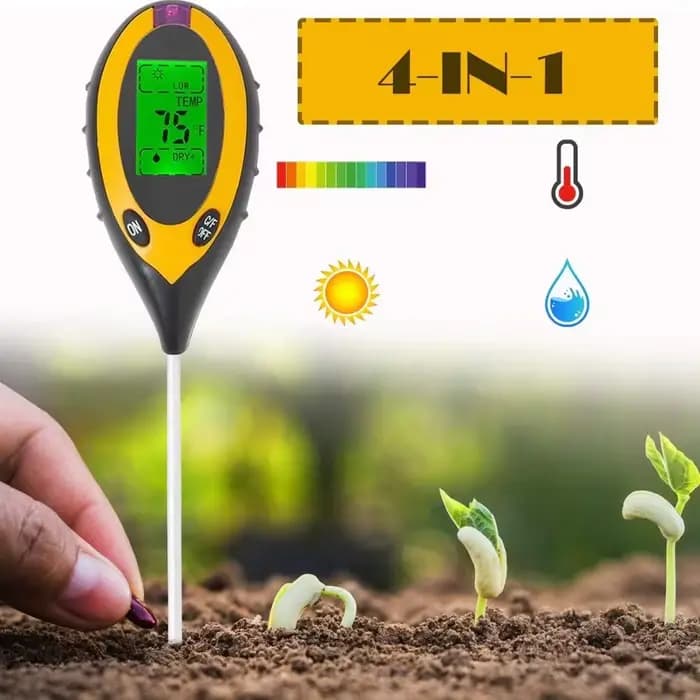 Détecteur de sol 6 en 1, testeur de sol, pH, température, humidité, lumière du soleil, humidité de l
