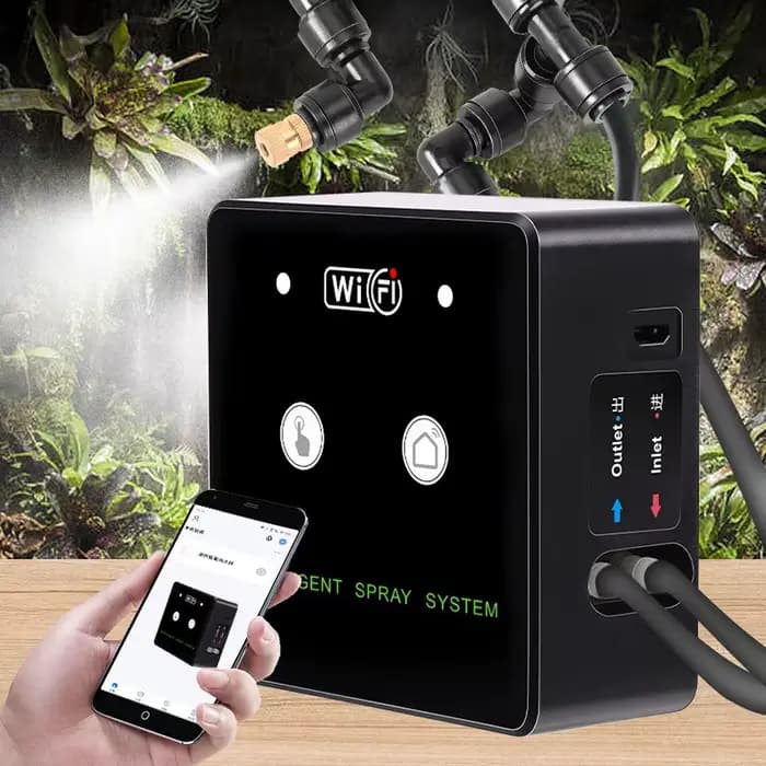 Pulvérisateur de forêt tropicale, contrôle WiFi, brume automatique, synchronisation de la forêt trop