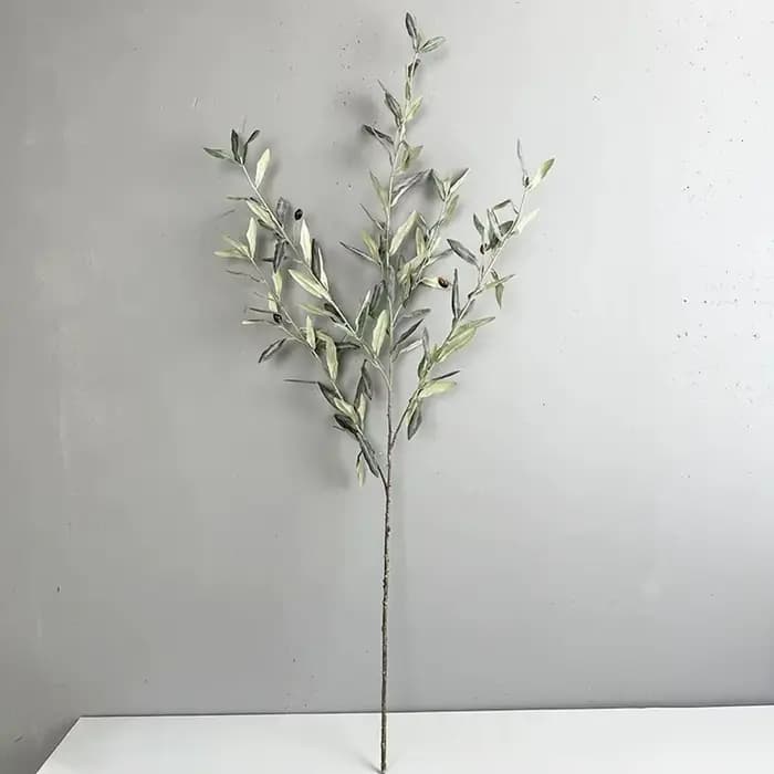 Branche d'olivier artificielle en plastique, réaliste, faite à la main, avec fruits, pour accessoire