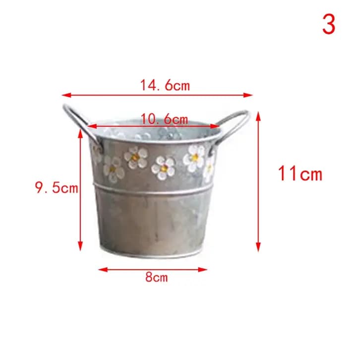 Pot de fleur en fer vintage, vase à fleurs de bureau, pot de fleurs pour plantes de balcon, E27