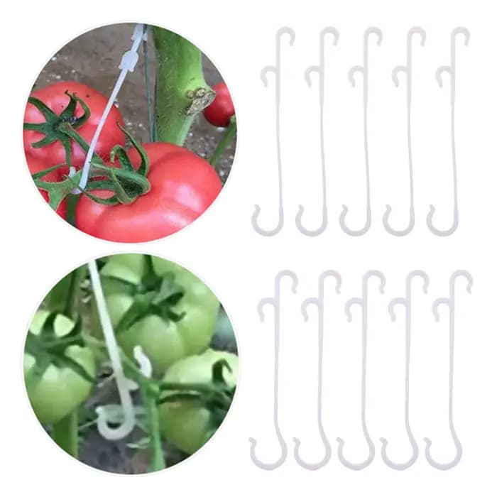 Crochet d'oreille en forme de J pour Support de tomate, 13/16cm, Clip de fixation pour légumes, rais