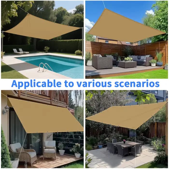 Toile d'ombrage avec œillets pour pergola, bâche en maille, écran solaire pour patio, jardin extérie