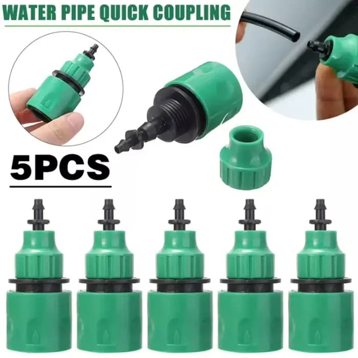 Connecteur rapide de tuyau d'eau en plastique, 5 pièces, pour système d'irrigation goutte à goutte d