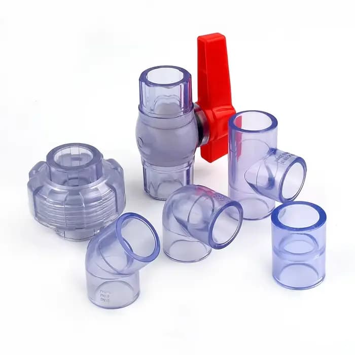 Connecteurs de tuyaux UPVC transparents bleus de haute qualité, 20 ~ 63mm, raccords de tubes de Drai