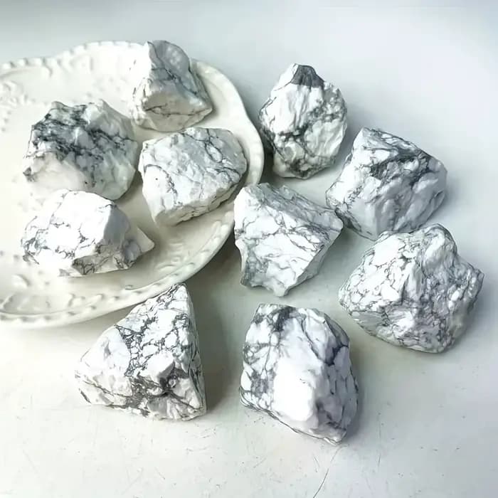 Cristal Howlite naturel et pierre brute, pierre de cristal de guérison, décoration de la maison et p