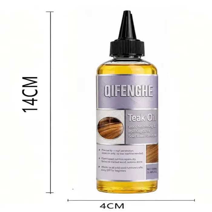 QIFENGHE Huile de teck 100 ml, huile nourrissante et lustrante pour meubles en bois, conditionneur a