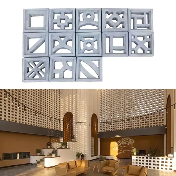 Moule creux en plastique pour ciment, 20x20x6cm, pour brique, fond de grille, décoration murale, fen