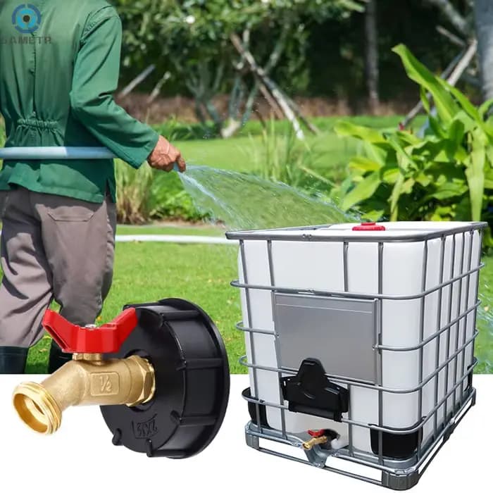 Accessoires pour réservoir IBC, filetage grossier S60X6, filetage femelle 60 mm vers 1/2\", 3/4\", 1