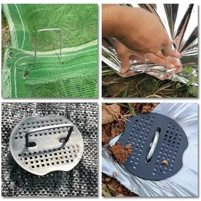 Piquets de jardin en acier galvanisé en forme de U avec joints d'étanchéité, pour aménagement paysag