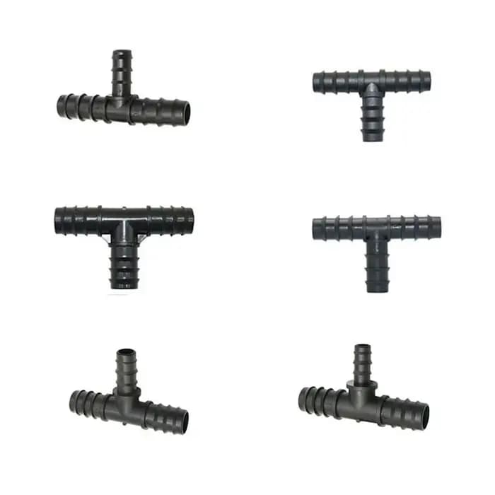 Connecteur de tuyau en PE 16/20/25mm, 5 pièces, bouchon coudé en T droit, tuyau d'eau de jardin, sép