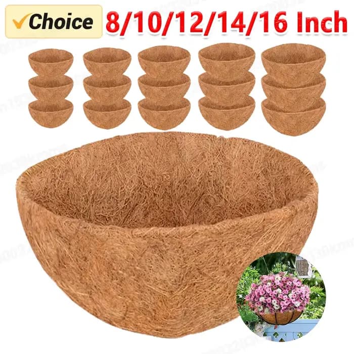 Doublure de panier de coco 14/16 naturel pour jardinières, doublures AMP rondes, doublure de remplac