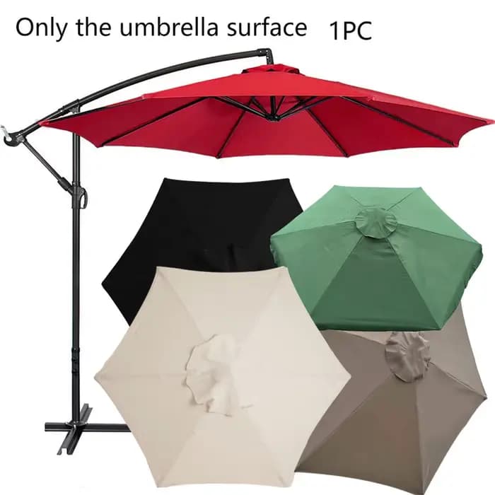 Housse de rechange pour parasol de jardin 2/2,7/3m, imperméable, protection UV, pour plage et extéri