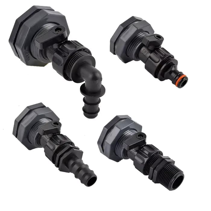 Raccord de cloison en PVC à filetage 3/4, connecteur de tuyau pour baril de pluie, adaptateur de tuy