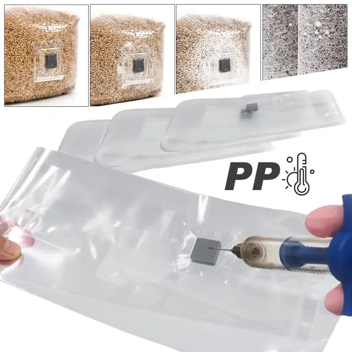 Sac de ponte humide arabisé en PP avec port d'injection d'auto-guérison, patch filtrant de 0,2 μm, s