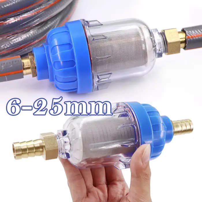 Pré-filtre 6-25mm 1/2 "40μm avec pagode, adaptateur de tuyau barbelé en laiton, Joints de coupleur, 