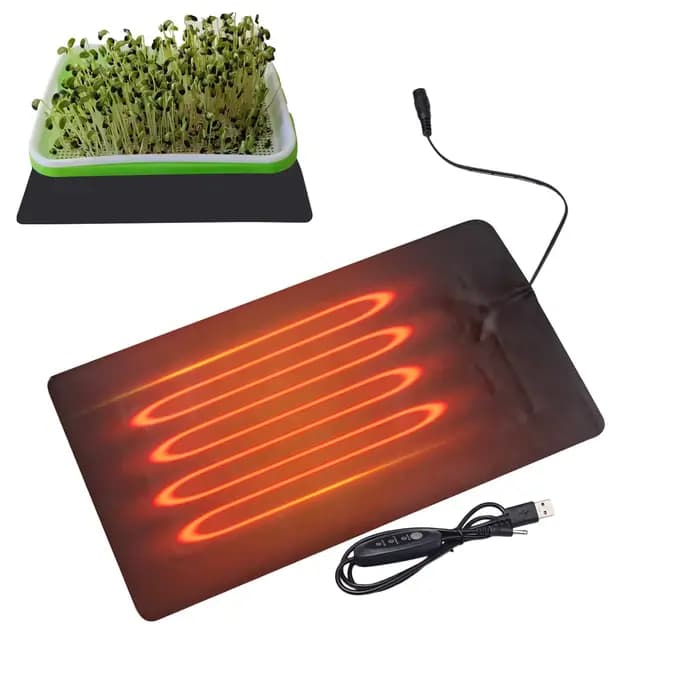 Tapis chauffant pour plantes à 3 températures réglables, structure imperméable, accessoire pratique 