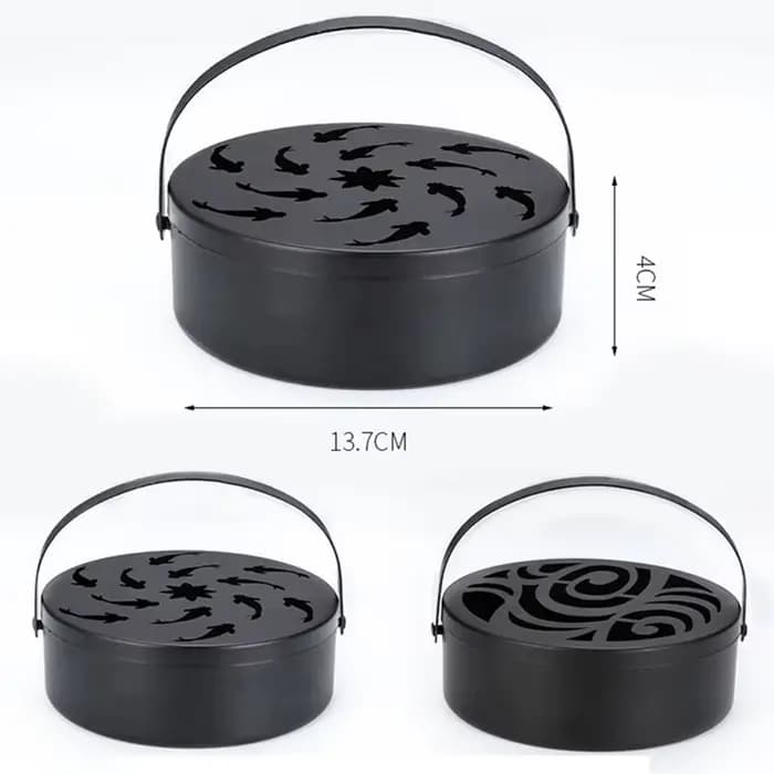 Porte-bobine Anti-moustique en fer, boîte creuse pour la maison et le bureau, brûleur d'encens rond 