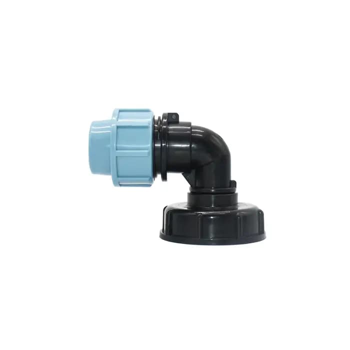 Connecteur de tube en plastique PE S60 à 20/25/32mm, coudé séparateur d'eau à 2 voies, IBC, tuyau pr