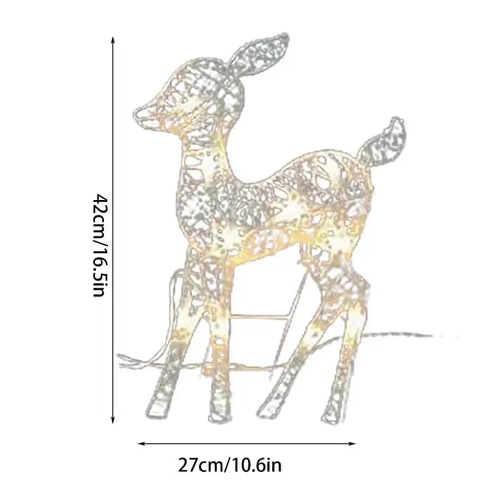 Lumières de pelouse de cerf blanc debout éclairées résistantes aux intempéries, décoration de Noël d