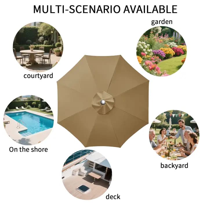 Parasol remplaçable en tissu supérieur pour jardin, Patio extérieur, couverture de parapluie, auvent
