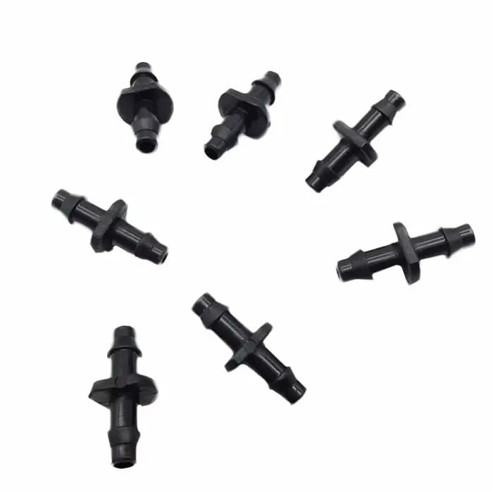 Connecteur barbelé droit de 1/4 pouces, Double barbe pour tubes de 4/7mm, connecteur de tuyau d'arro