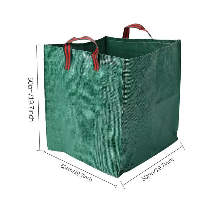 Sac poubelle de jardin carré robuste 125/270L, sac tissé réutilisable grand format pour déchets de j