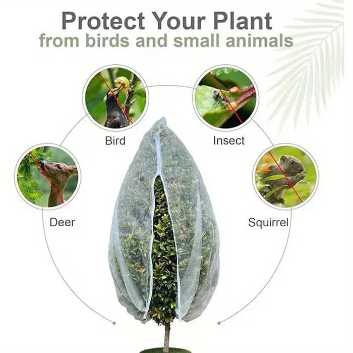 Filet de jardin Extra-épais avec cordon de serrage et fermeture éclair, Protection contre les insect